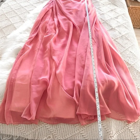NWT JIM HJELM Special Occasion Bridesmaid Chiffon Satin Maxi Pink Dress Size 4 Dresses
